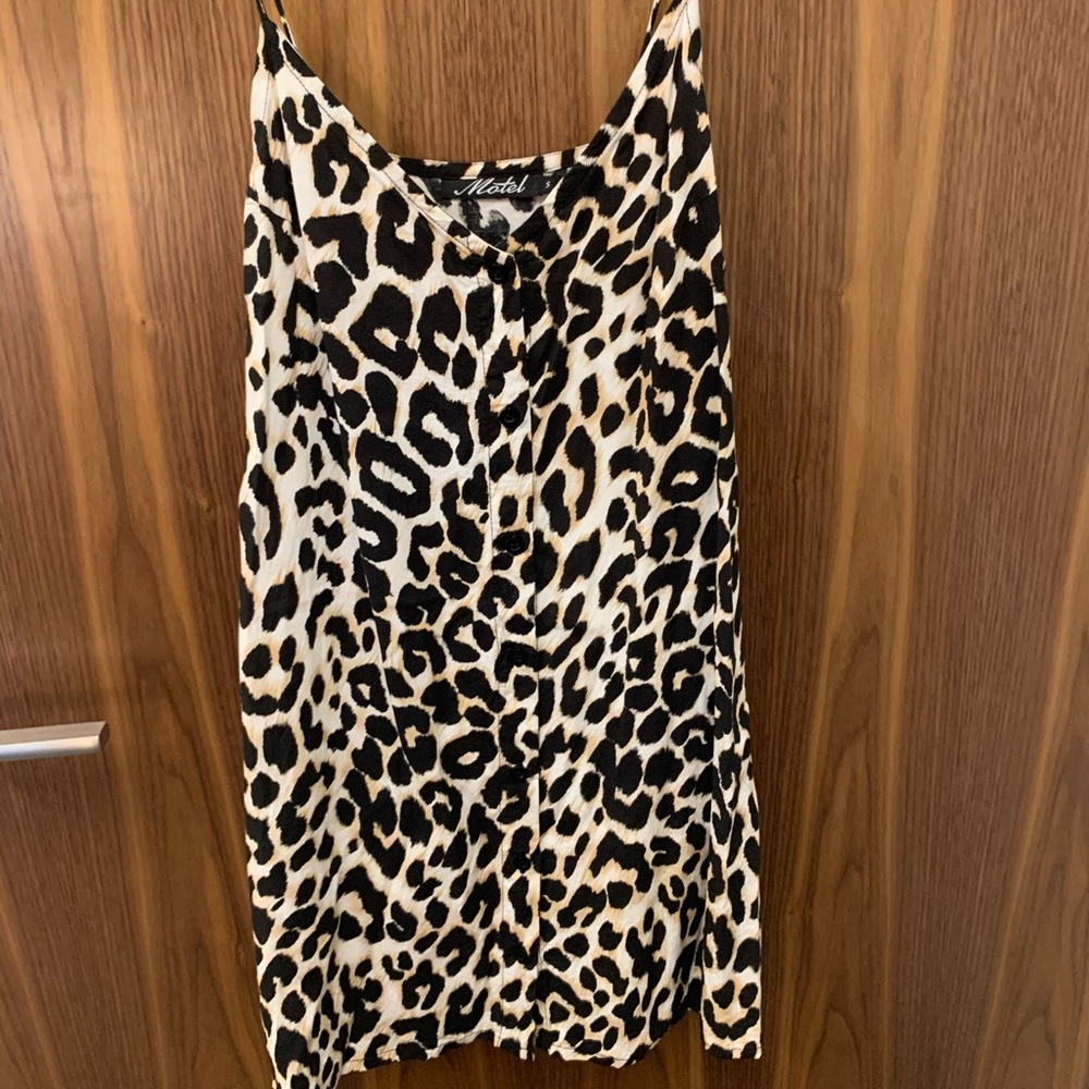 Motel Rocks Sanna Slip Dress in Leopard